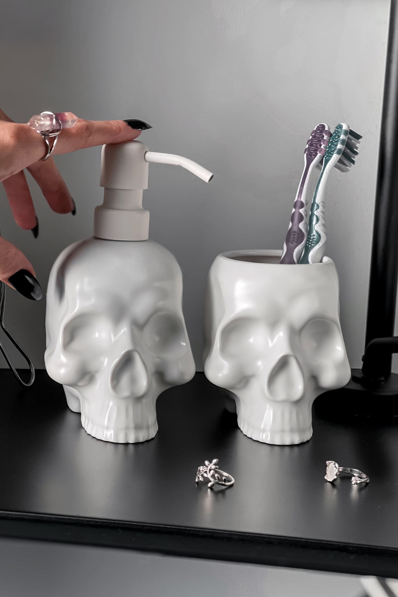 Killstar Seifenspender + Becher Cranium