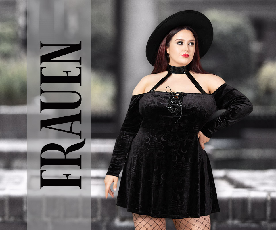Jetzt Gothic Kleidung in Plus Size für Frauen bestellen